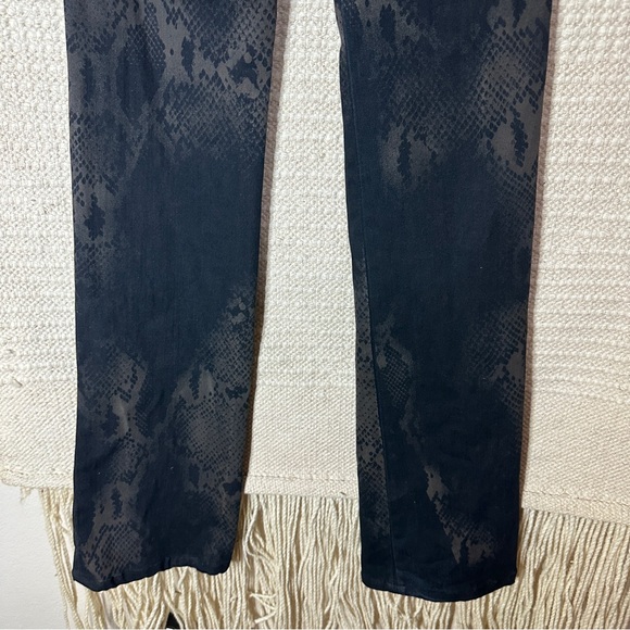ROBERTO CAVALLI black snakeskin mid rise straight leg jeans 40 - Picture 10 of 11